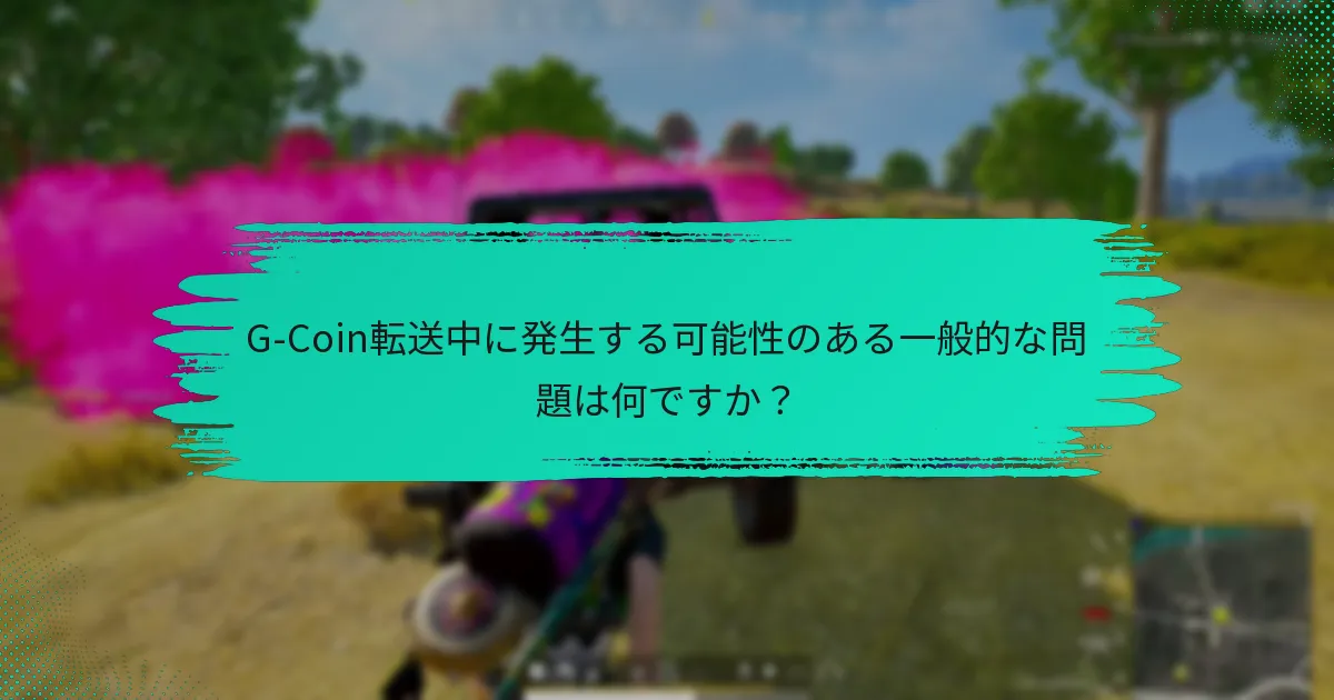 G-Coin転送中に発生する可能性のある一般的な問題は何ですか？